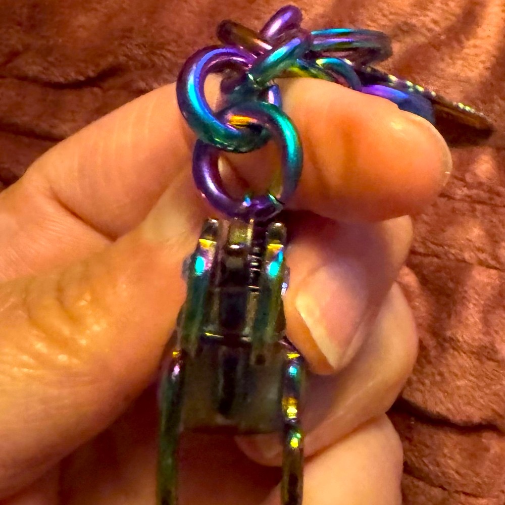 Coach, 3D, oil slick, Iridescent Unicorn, Keychain/fob rare 22949, RARE! - Picture 4 of 13